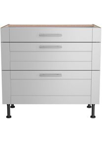 Optifit, Optifit Kochfeldumbauschrank &raquo;Ahus&laquo; Breite 90 cm, hellgrau matt, wildeiche nachbildung, B/H/T: 90 cm x 87 cm x 58,4 cm