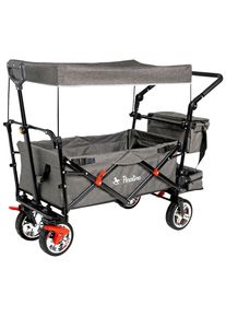 Pinolino, Bollerwagen &raquo;AddPlus&laquo; BxTxH: 56x120x67 cm, mit Bremse, grau meliert, grau, Metall, Stoff