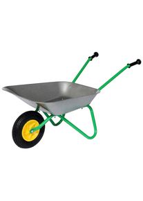 Rolly Toys Brouette &raquo;rollyMetallschubkarre, silber/gr&uuml;n&laquo; pour enfants; avec pneus gonflables; fabriqu&eacute; en Europe