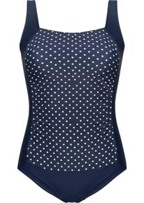 Damen Badeanzug in Tankini-Optik, bedruckt marine-weiss