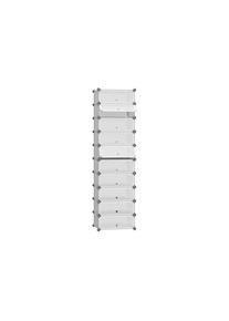 Songmics, Songmics Schuhregal &raquo;mit 10 Ablagen 31 x 173 cm&laquo; Modulares Steckregalsystem mit 10 F&auml;chern und T&uuml;ren, grau, Eisen, Kunststoff, Metall, 
