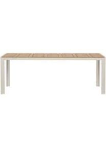 Schou, Gartentisch &raquo;Noah 205 x 90cm&laquo; Robuster Gartentisch mit Metallgestell und Teakholztischplatte, grau, B/H/T: 205 cm x 90 cm