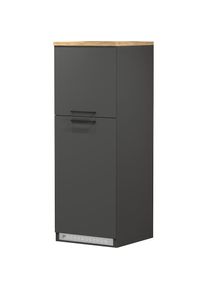 Kochstation, KOCHSTATION K&uuml;hlumbauschrank &raquo;KS-Sole&laquo; Breite 60 cm, Nischenmass 56,8/53/90 cm, anthrazit, anthrazit, wotan eiche, Holzwerkstoff, B/H/T: 