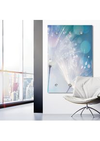 queence, queence Garderobenleiste &raquo;Dandelion&laquo; Wand Garderobe, Pflanze, Pusteblume, platzsparend, blau, wei&szlig;, Acrylglas, B/H/T: 80 cm x 120 cm x 3 cm