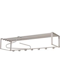 Spinder Design, Garderobenleiste &raquo;REX&laquo; Wandgarderobe aus Stahl mit Hutablage und 5 bzw. 7 Haken, silky taupe, Stahl, B/H/T: 100 cm x 19 cm x 29 cm