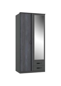 wimex, Kleiderschrank &raquo;Duo&laquo;, graphitfarben, digi, steel, optik, B/H/T: 90 cm x 198 cm x 58 cm