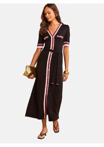 Love & Roses Strickkleid Damen Gr&ouml;&szlig;e XXL cyclam / rosa / schwarz / wei&szlig;