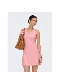 Only, Unisex, Only Spitzenkleid &raquo;ONLSMILLA S/L V-NECK DRESS JRS&laquo; Materialmix, regular fit, V-Ausschnitt, rosy touch, L, N-Gr, Kurzes Kleid von Only