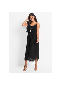 bonprix, Unisex, bonprix Maxikleid l&auml;ssige Passform, elastischer Gummibund in der Taille, &auml;rmellos, schwarz, 50, N-Gr, L&auml;ssige Passform sorgt f&uuml;r 