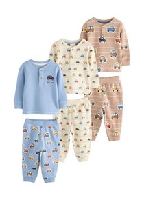 next Schlafanzug 'Transport' Jungen Gr&ouml;&szlig;e 92 ecru / hellblau / dunkelblau / cappuccino