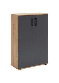 Xora Schuhschrank , Anthrazit, Eiche Artisan , Kunststoff , 5 F&auml;cher , 70x106x33.4 cm , Typenauswahl, stehend , Garderobe, Schuhaufbewahrung, Schuhschr&auml;nke