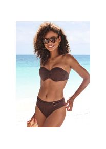 Lascana, Unisex, Lascana Bikini-Hose &raquo;Fay&laquo; aus eleganter Strukturware, braun, 40, N-Gr, Elegante Strukturware