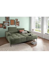 P & B Bigsofa , Dunkelgr&uuml;n , Metall , Uni , 200x79-95x188 cm , R&uuml;cken echt , Wohnzimmer, Sofas & Couches, Bigsofa