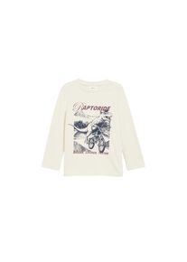 s.Oliver Junior, Unisex, s.Oliver Junior Langarmshirt Plakativer Frontprint, soft beige, 140, Langarmshirt von s.Oliver Kids Boys