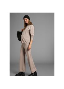 Neun Monate, Unisex, Umstandshose &raquo;Strickhose f&uuml;r Schwangerschaft und Stillzeit&laquo; Umstands-Strickhose mit extra weitem Bund, beige meliert, 36/38, N-Gr