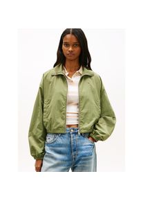 Tommy Jeans, Unisex, Kurzjacke &raquo;TJW TIE SIDE HIGH NECK JACKET&laquo; Taillenbund mit seitlichen Bindeb&auml;ndern, bay leaf, L (40), Leichte Jacke von Tommy 
