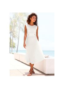 Lascana, Unisex, Lascana Midikleid &raquo;mit dekorativen Riegeln und goldenen Zierkn&ouml;pfen, b&uuml;gelfreie Qualit&auml;t&laquo; Ohne Taschen Elegantes Sommerkleid, 