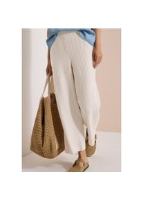 Cecil, Unisex, 7/8-Hose &raquo;Style Neele&laquo; Seersucker-Qualit&auml;t, Streifenmuster, Loose Fit, grain beige (l&auml;nge 26), XL (44), L&auml;nge 26, Weite Hose f&uuml;r Unisex