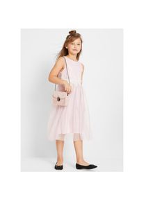 bonprix, Unisex, bonprix Midikleid festlicher Stil, aus Polyester, Regular Fit, rosa, wei&szlig;, 140, N-Gr, Midikleid mit Spitzenbesatz f&uuml;r festliche 