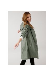 Kangaroos, Unisex, Kangaroos Regenmantel Kordel zur flexiblen Regulierung, winddicht & wasserabweisend, khaki, 42, Lange Regenjacke mit fester Kapuze 