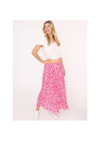 Zwillingsherz, Unisex, Maxirock &raquo;"Leo Herzen"&laquo; Animal-Muster, kn&ouml;chellang, Gummizug, leicht, pink, S/M, Unisexrock von Zwillingsherz