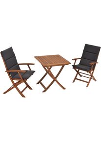 Merxx, Merxx Balkonset &raquo;Comodoro&laquo; Set, 5 Stk. tlg. 2 Klappsessel und Klapptisch, braun, FSC -zertifiziertes Massivholz, B/H/T: 64,5 cm x 100 cm x 56 