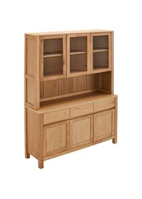 Mid.you Buffet , Naturfarben , Holz, Glas, Holzwerkstoff , Eiche , 43 F&auml;cher , 3 Schublade(n) Schubladen , 140x190x40 cm , K&uuml;chen, K&uuml;chenm&ouml;bel, Buffetschrank