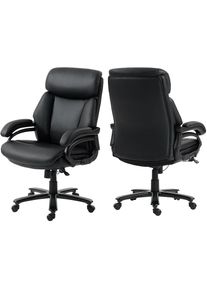 Duo Collection, Chefsessel &raquo;Ennio&laquo; () Federkern, bis 180kg, schwarz in kunstleder, schwarz, schwarz, Kunstleder, Kunststoff, Metall, B/H/T: 72 cm x 