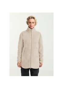 Jack Wolfskin, Unisex, Funktionsmantel &raquo;HIGH CURL COAT W&laquo; Fleecemantel, warm & winddicht, oyster, XXL, Fleecemantel f&uuml;r Wandern und Trekking