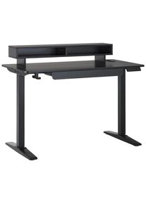 Mid.you Gaming-Tisch , Schwarz , Metall, Kunststoff, Holzwerkstoff , 1 Schublade(n) Schubladen , rechteckig , eckig , 120x75x120 cm , h&ouml;henverstellbar, Regal , B&uuml;rom&ouml;bel, Schreibtische, Gaming-Tisch