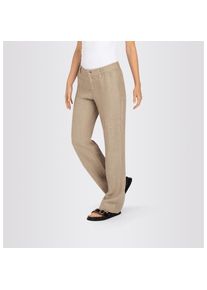 MAC, Unisex, MAC Leinenhose &raquo;NORA&laquo; Sommerhose in verk&uuml;rzter L&auml;nge, temperaturausgleichend, sanddrift melange, 42, L&auml;nge 32, Leinenhose NORA in 