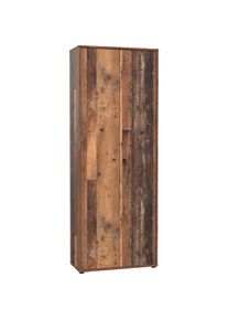 FORTE, FORTE Schuhschrank &raquo;Tempra, Mehrzweckschrank, 2 T&uuml;ren, Einlegeb&ouml;den, H&ouml;he 197,5 cm&laquo; Breite 73,7 cm, old wood vintage, Dekorfolie, FSC -