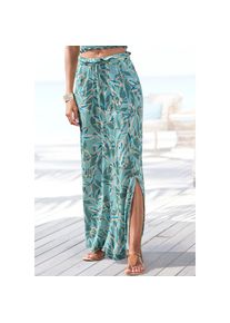 Vivance, Unisex, Maxirock &raquo;mit elastischem Bund und Alloverdruck&laquo; langer Jerseyrock aus Viskose, Sommerrock mit Schlitz, Strandrock, gr&uuml;n bedruckt, 44