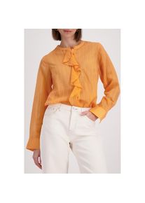 monari, Unisex, R&uuml;schenbluse &raquo;Streifen + Volants&laquo; mit Volants, orange, 44, Feminine Bluse mit Volants von monari