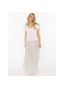 Zwillingsherz, Unisex, Maxirock &raquo;"Classic Dots"&laquo; kn&ouml;chellang, elastischer Bund, mit Punkten, wei&szlig;, S/M, Unisexrock von Zwillingsherz