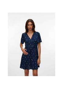 V&eacute;ro Moda Vero Moda, Unisex, Minikleid &raquo;VMALBA SS SHORT DRESS WVN NOOS&laquo; Viskose, slim fit, navy blazer aop:lemons, M, N-Gr, Slim Fit Passform, mit schwingendem 