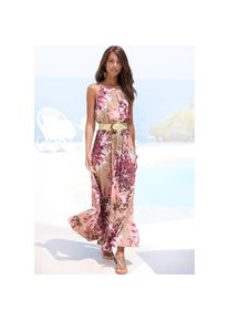 Lascana, Unisex, Lascana Maxikleid &raquo;mit Alloverprint und Knopfleiste hinten, aus gewebter Viskose&laquo; luftiges Sommerkleid, elegantes Webkleid, 