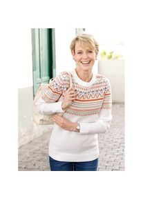 Classic Basics, Unisex, Rundhalspullover &raquo;Rundhals-Pullover&laquo;, ecru, terra, gemustert, 42, attraktives Norwegermuster