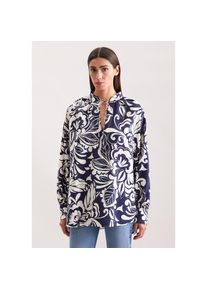 Seidensticker, Unisex, Seidensticker Klassische Bluse Tunika Druck, dunkelblau, XL (42), Passform: Regular