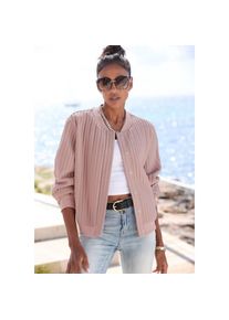 Lascana, Unisex, LASCANA Bomberjacke &raquo;in Stepp-Optik mit Druckknopfleiste und breiten B&uuml;ndchen&laquo; &Uuml;bergangsjacke, Fr&uuml;hjahrsjacke, Shirtjacke mit 