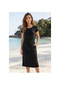 Laura Scott, Unisex, Shirtkleid &raquo;mit Bindeband aus softem und atmungsaktivem Jersey&laquo; im Basic-Stil, Shirtware, femininer Look, schwarz, 48, N-Gr, 