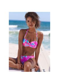Sunseeker, Unisex, Bikini-Hose &raquo;Butterfly&laquo; mit Schmetterling-Design, pink, blau bedruckt, 40, N-Gr, Mit Schmetterling-Design