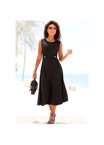 Lascana, Unisex, Lascana Midikleid &raquo;mit dekorativen Riegeln und goldenen Zierkn&ouml;pfen, b&uuml;gelfreie Qualit&auml;t&laquo; Ohne Taschen Elegantes Sommerkleid, 