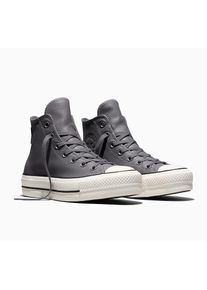 Converse, Unisex, Sneaker &raquo;CHUCK TAYLOR ALL STAR LIFT PLATFORM WATER-REPELLENT&laquo; wasserabweisendes Leder, schwarzer grau, egret, schwarz, 41, Trendiger