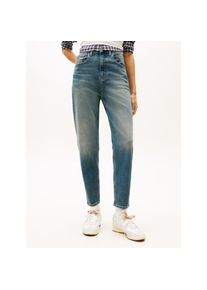 Tommy Jeans, Unisex, Mom-Jeans &raquo;MOM JEAN UH TPR&laquo; mit Logo-Stickereien, in kn&ouml;chelfreier L&auml;nge, denim schwarz1, 29, L&auml;nge 28, Mom-Jeans im Regular Fit 