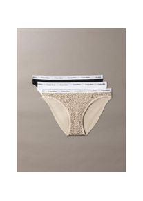 Calvin Klein Underwear, Unisex, Bikinislip &raquo;BIKINI 3PK&laquo; Packung, 3er-Pack, K&ouml;rpernahe Passform mit elastischem Bund, schwarz, classic wei&szlig;, animal 
