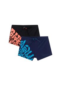 bonprix, Unisex, bonprix Badehose Packung, 2 Stk. mit tollen Wording-Drucken, dunkelblau, schwarz, 152/158, N-Gr, Praktischer 2er-Pack f&uuml;r mehr 