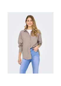 Only, Unisex, Only Hemdbluse &raquo;ONLZAZIMA L/S LOOSE SHIRT WVN NOOS&laquo;, silber mink, XS, L&auml;ssige Bluse von Only