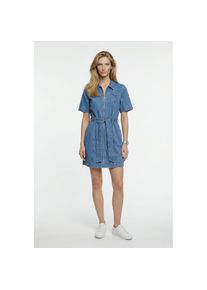 Calvin Klein Jeans, Unisex, Jeanskleid &raquo;BELTED SHIRT DRESS RADIO BLUES&laquo; Ohne Tasche Regular fit mit G&uuml;rtel, radio blaus, XS, N-Gr, Kleid von Calvin 