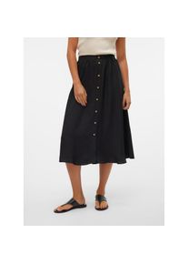 V&eacute;ro Moda Vero Moda, Unisex, Maxirock &raquo;VMMELANEY HW BUTTON CALF SKIRT WVN NOOS&laquo;, schwarz, XL (42), Maxirock von Vero Moda